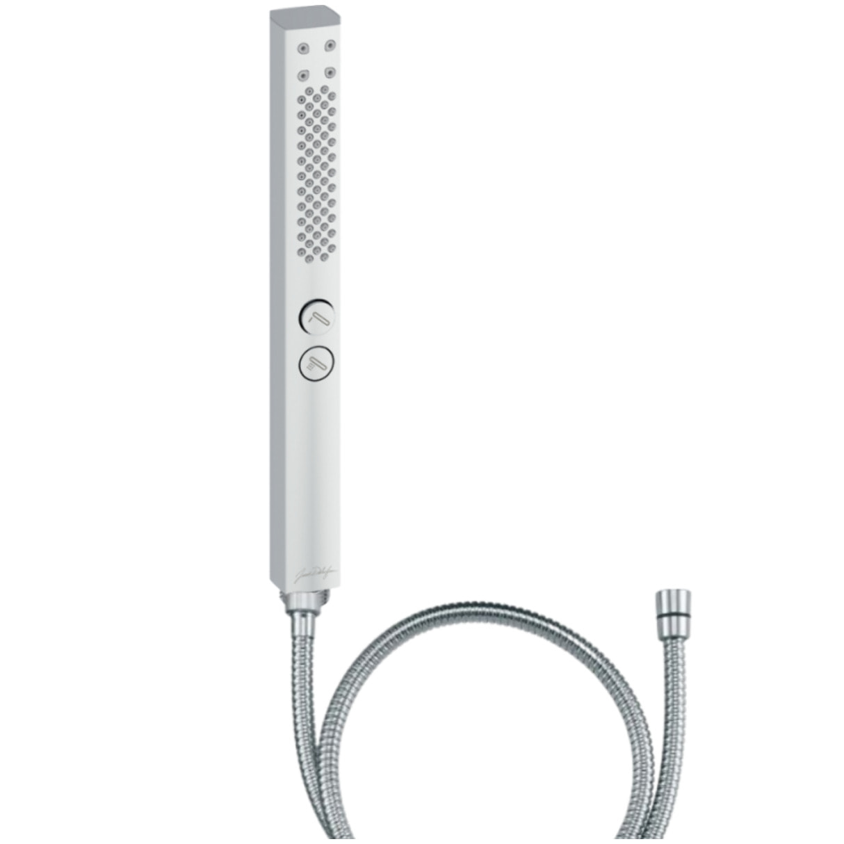 Pommeau de douche Shift+ carré 2 jets chromé + flexible 175 cm métal