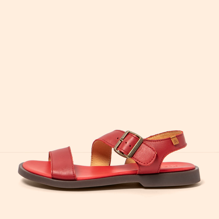Sandalias N5887 SOFT NAPPA ROSSO/ ARENISCA color Rosso