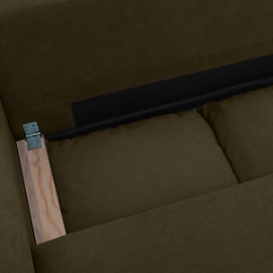 Canapé d'angle convertible réversible 3 places tissu chenille avec coffre ALMO