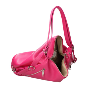 Borsa a spalla convertibile in zaino Anjelica da donna In Vera pelle Made in Italy 33x31x12 cm