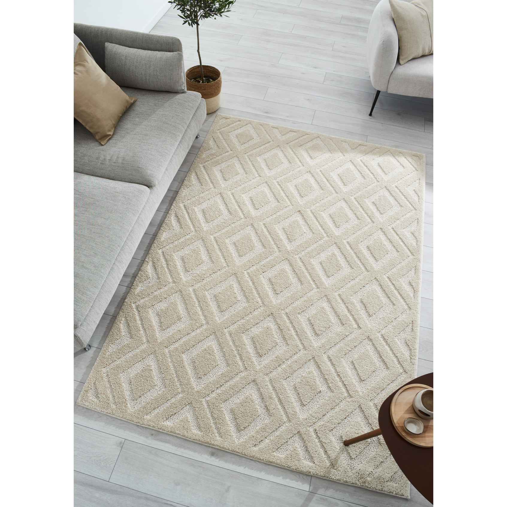 HARMONY - Tapis moderne géométrique avec poils en relief