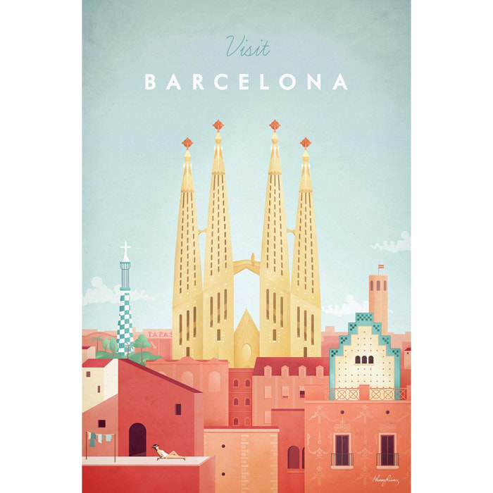 Tableau architecture barcelona vintage  Toile imprimée