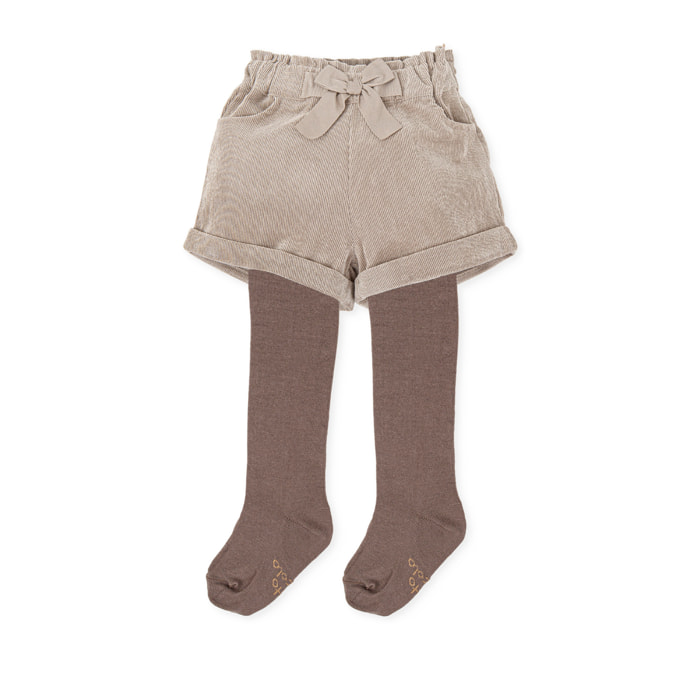 Short con leotardos - Crudo