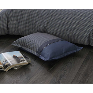 Taie d'Oreiller en Satin de Coton - Bleu Foncé