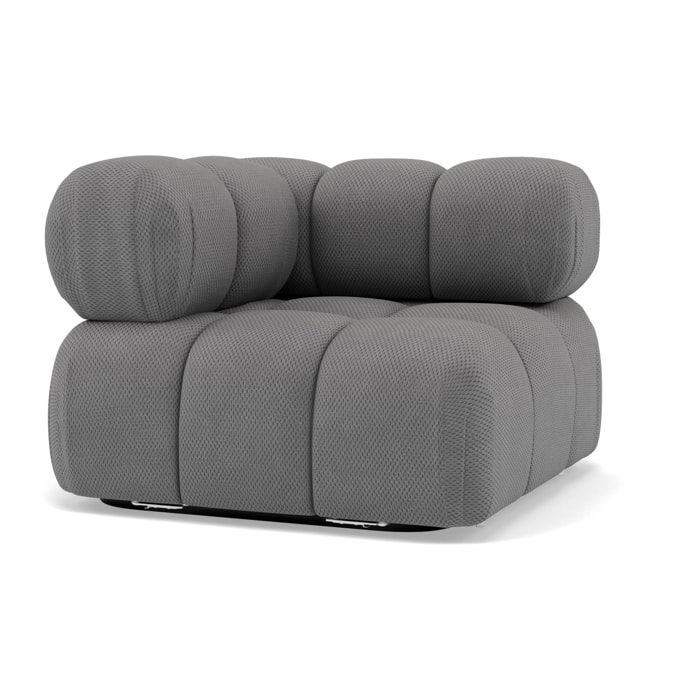 Ruby - module d'assise d'angle gauche en velours texturé - Gris