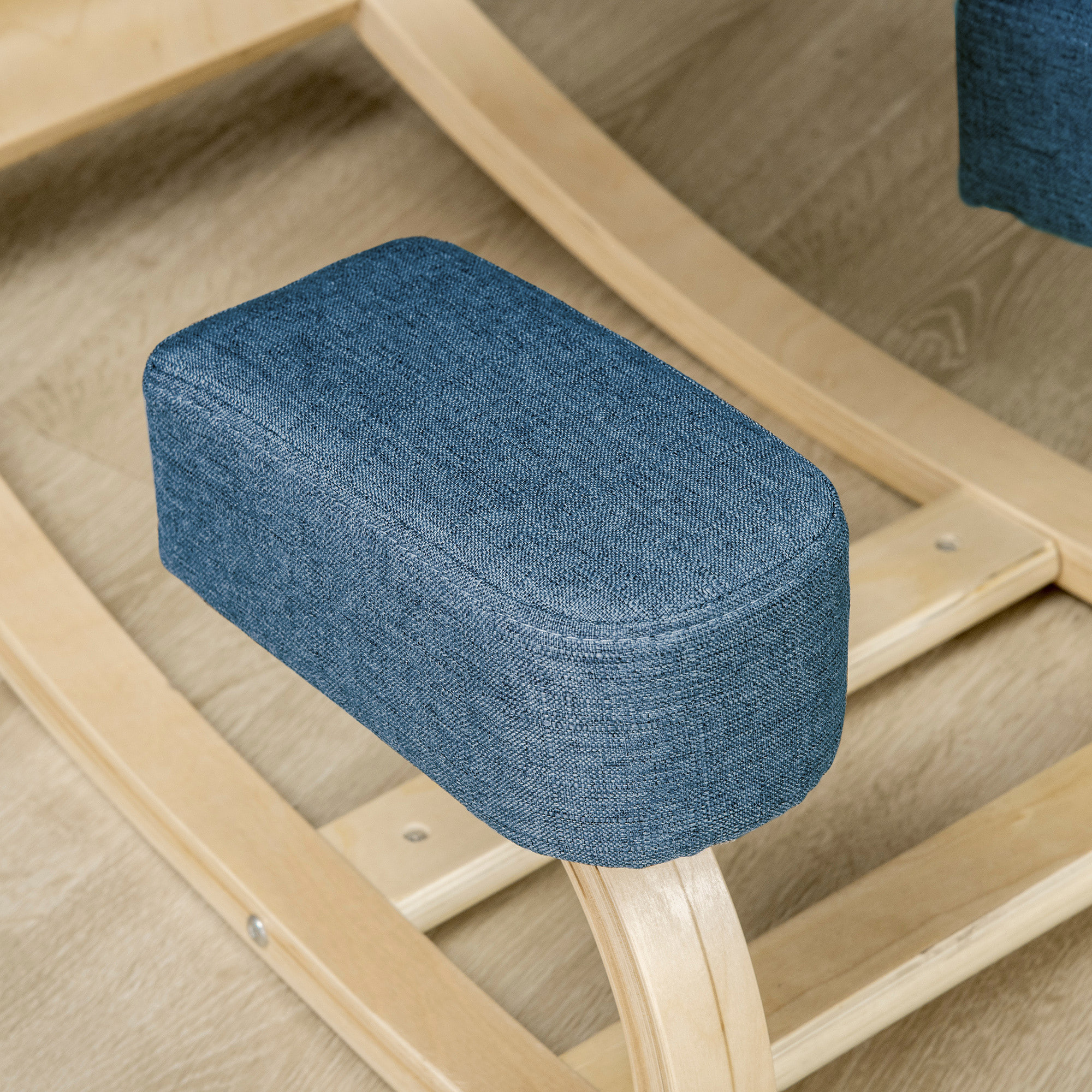 Tabouret ergonomique - siège assis à genoux - chaise à genoux grand confort - bois bouleau polyester bleu