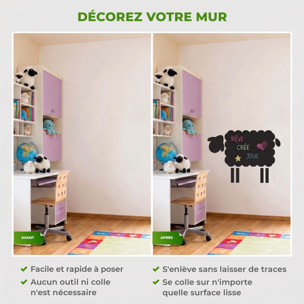 Sticker ardoise tableau noir - stickers muraux adhésif effaçable - MOUTONS 2
