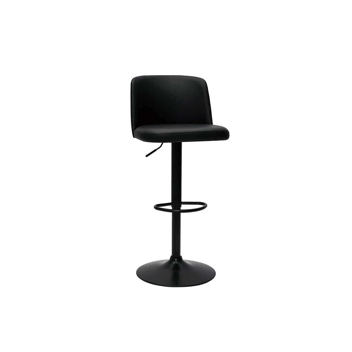 Tabourets de bar design réglables noirs et métal noir (lot de 2) MONTI