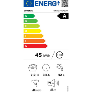 Lave linge compact GORENJE WNHEI74SAS/FR