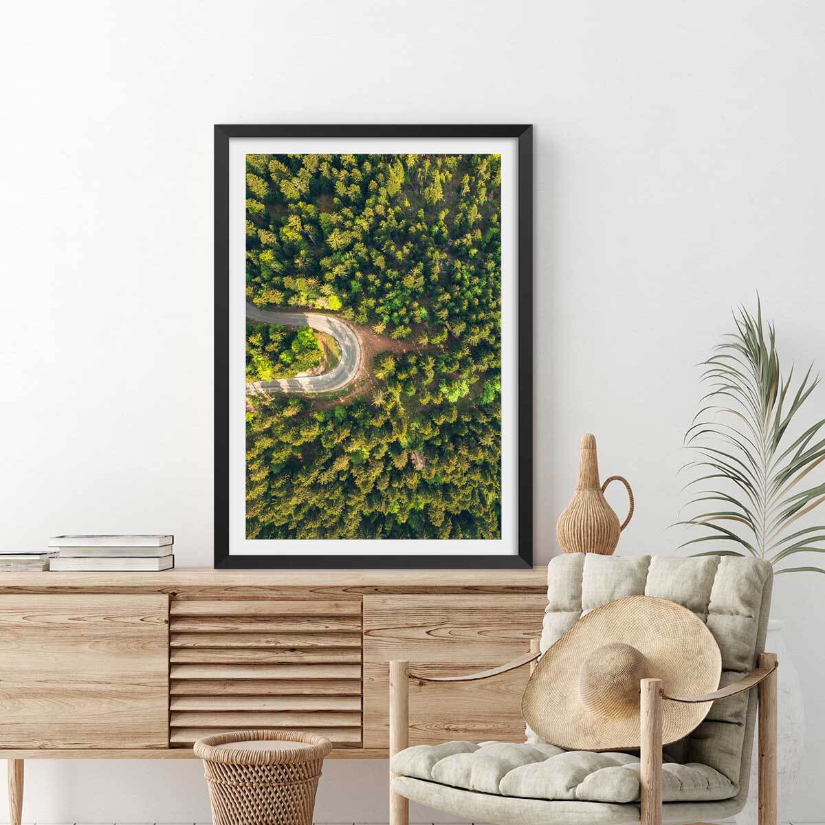 Affiche nature urbaine l' aventure Affiche + cadre en bois - Noir