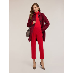 Motivi - Pantalones kick flare de poliéster y viscosa - Rojo