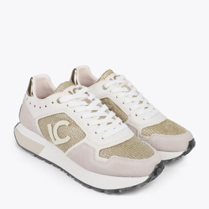 Sneaker con Suola Personalizzata e Stampa Animalier e Dettagli in Pelle