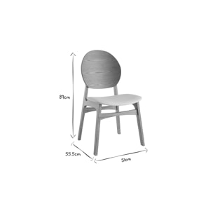 Chaises scandinaves en bois clair et tissu effet laine bouclée blanc (lot de 2) ELTON