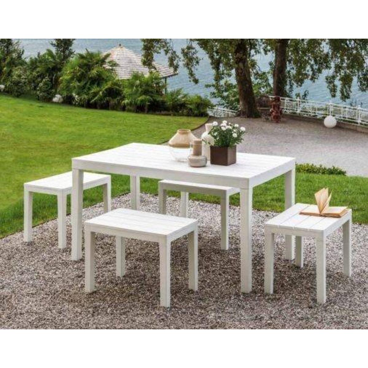 Tavolo da esterno Vasto, Tavolo rettangolare da pranzo, Tavolo da giardino indoor e outdoor multiuso, 100% Made in Italy, Cm 138x78h72, Bianco