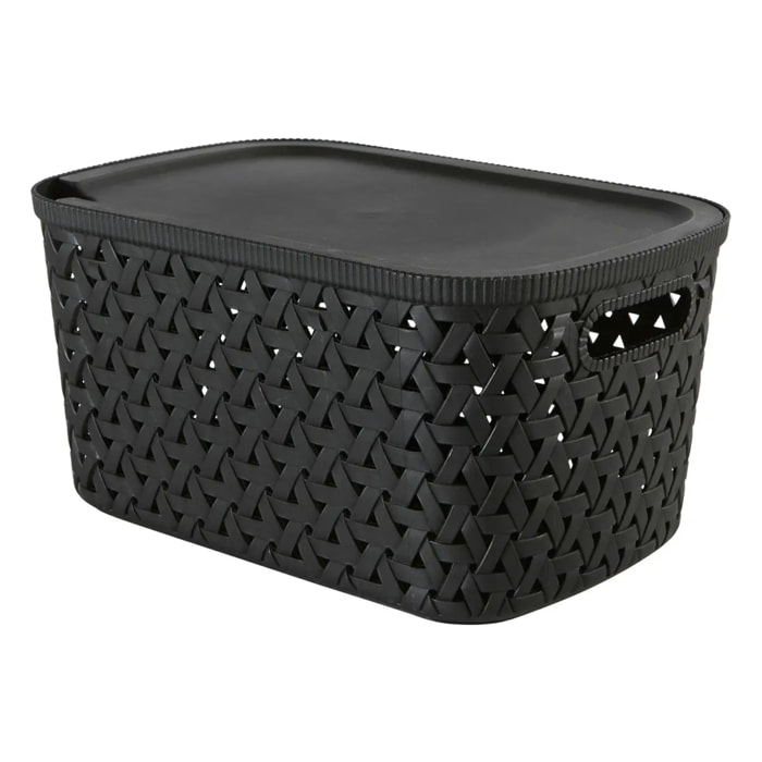 Panier "Tressy" en plastique noir 6,7L