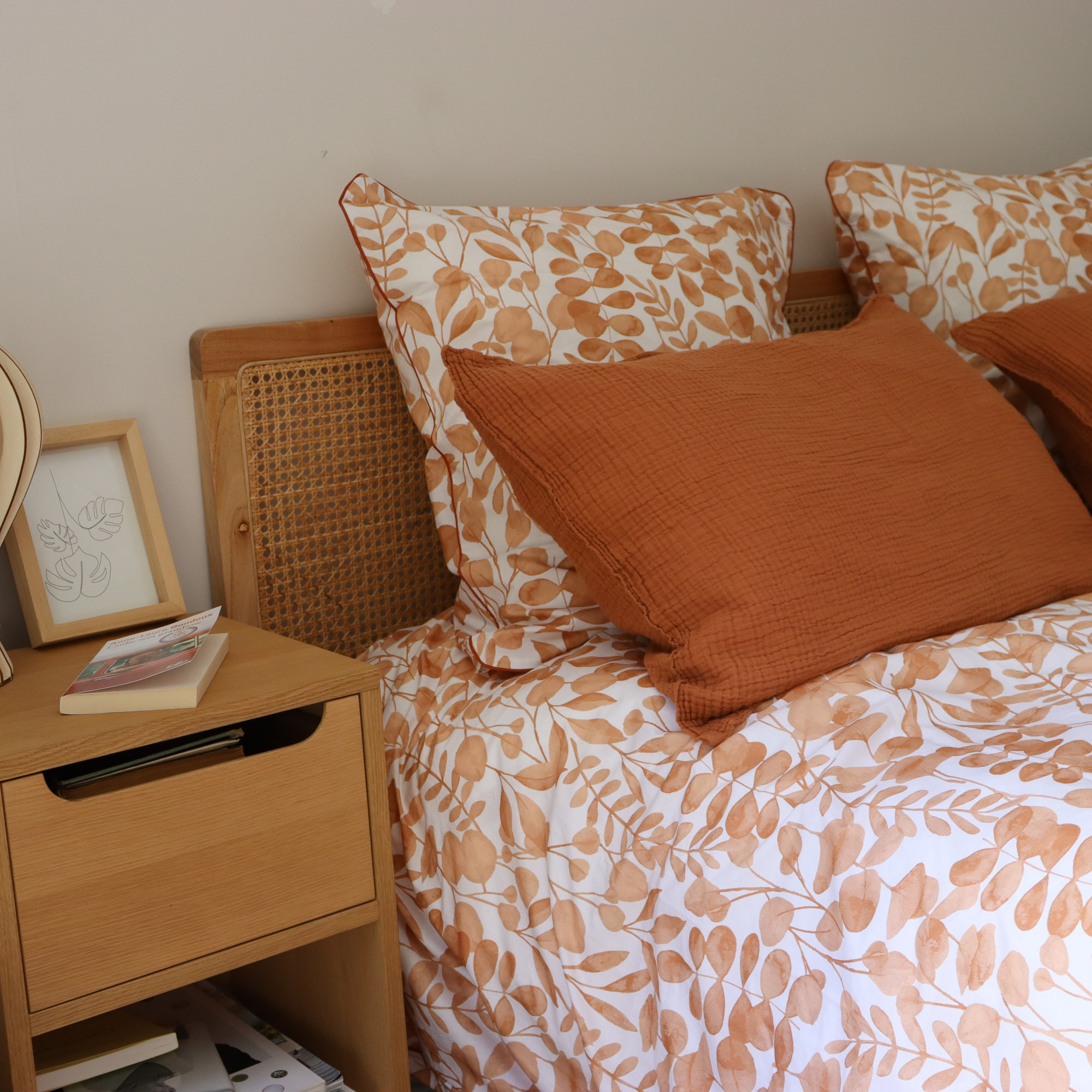 Housse de couette en percale de coton lavé, HERBIER