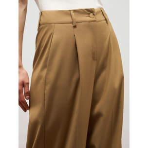Oltre - Pantaloni palazzo in tessuto fluido - Beige