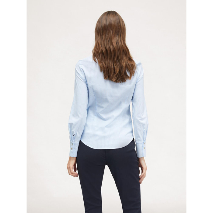 Motivi - Camisa en popelina de rayas - Light - blue