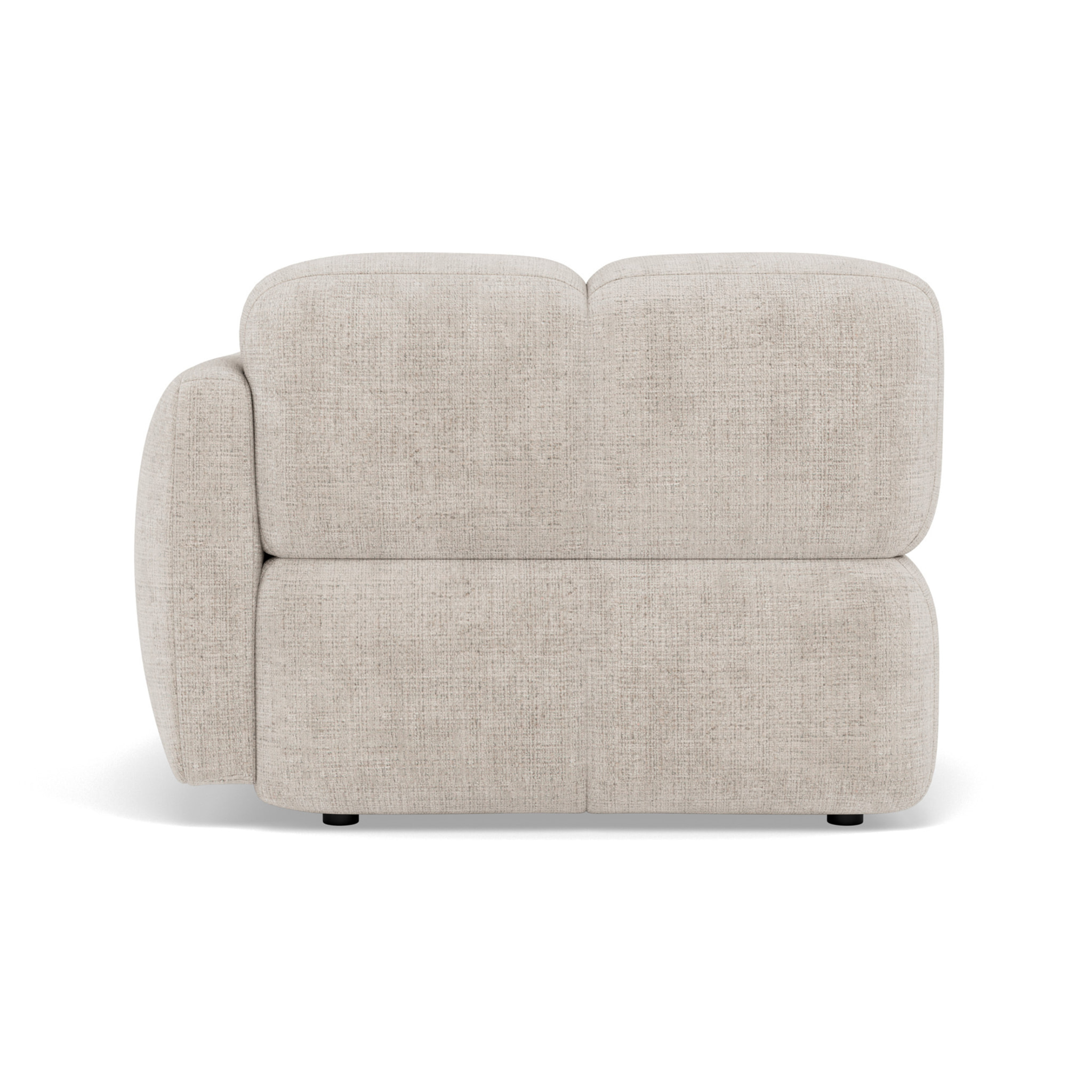Grace - module d'assise droit en velours texturé - Beige
