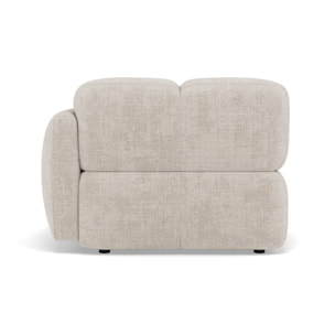 Grace - module d'assise droit en velours texturé - Beige