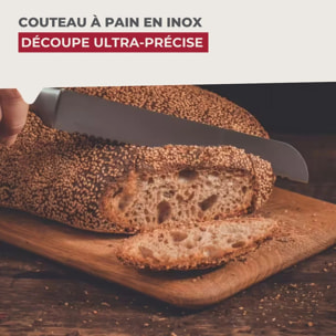Couteau à pain inox professionnel Set de 2, 33,5 x 3 x 2 cm acier inoxydable Nirosta Star