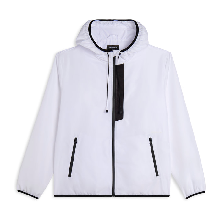 Giacca soft shell con cappuccio regolabile