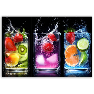 Tableau trio de verres fruitifiés Toile imprimée