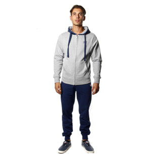 Chándal de invierno cepillado para hombre Leone Basic Vintage con capucha y cremallera