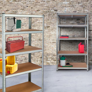 Etagère charge lourde 180cm - Bois aspect vieilli / Noir
