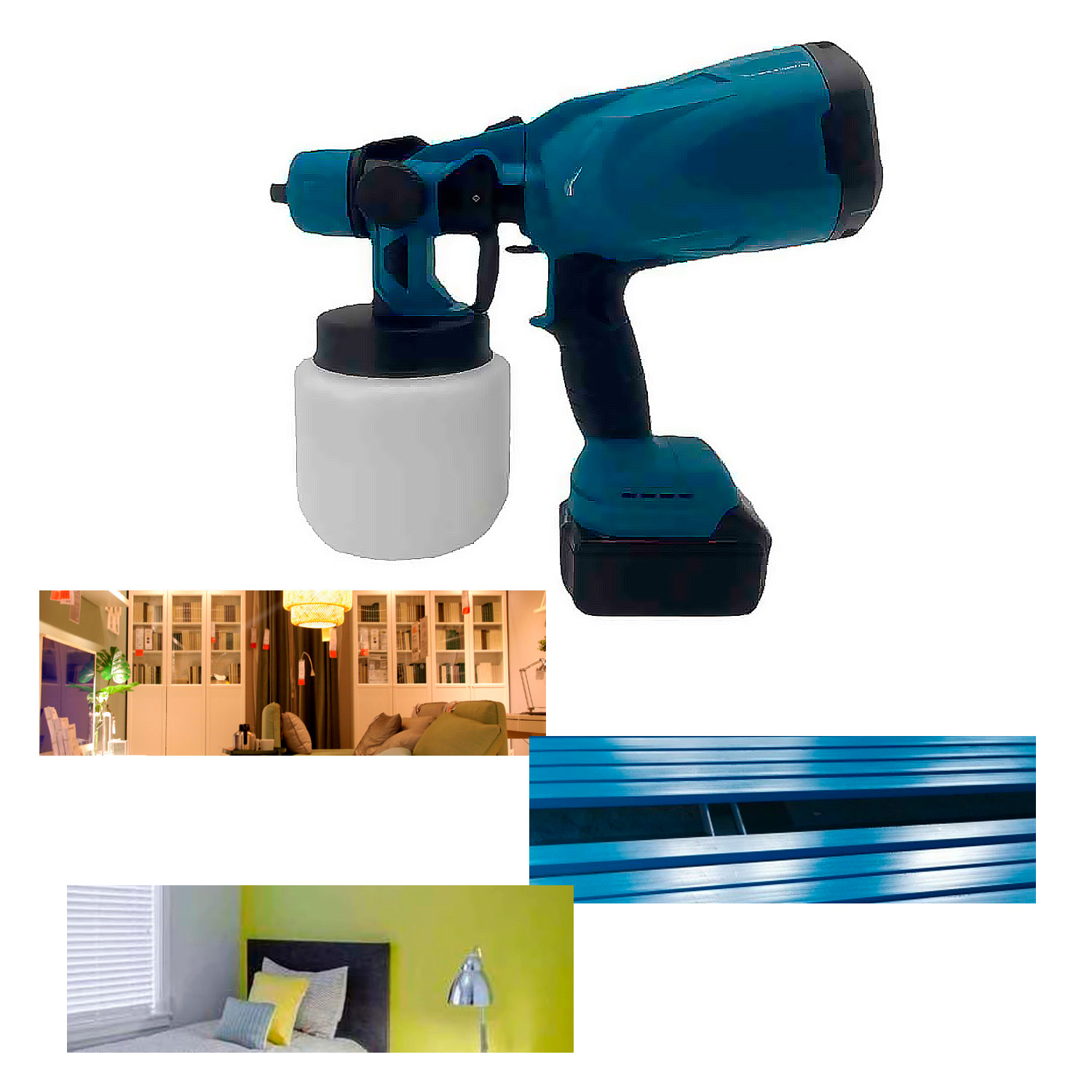 Spruzzatore di vernice con capacità di 800ml e potenza di 200W.