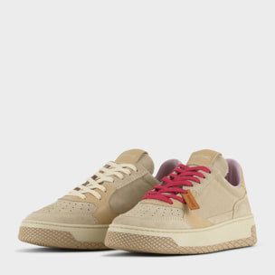 SNEAKER LOW P02 DONNA IN SUEDE E PELLE NEBBIA