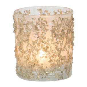 J-Line photophore Paillettes - verre - champagne - small - 4 pcs