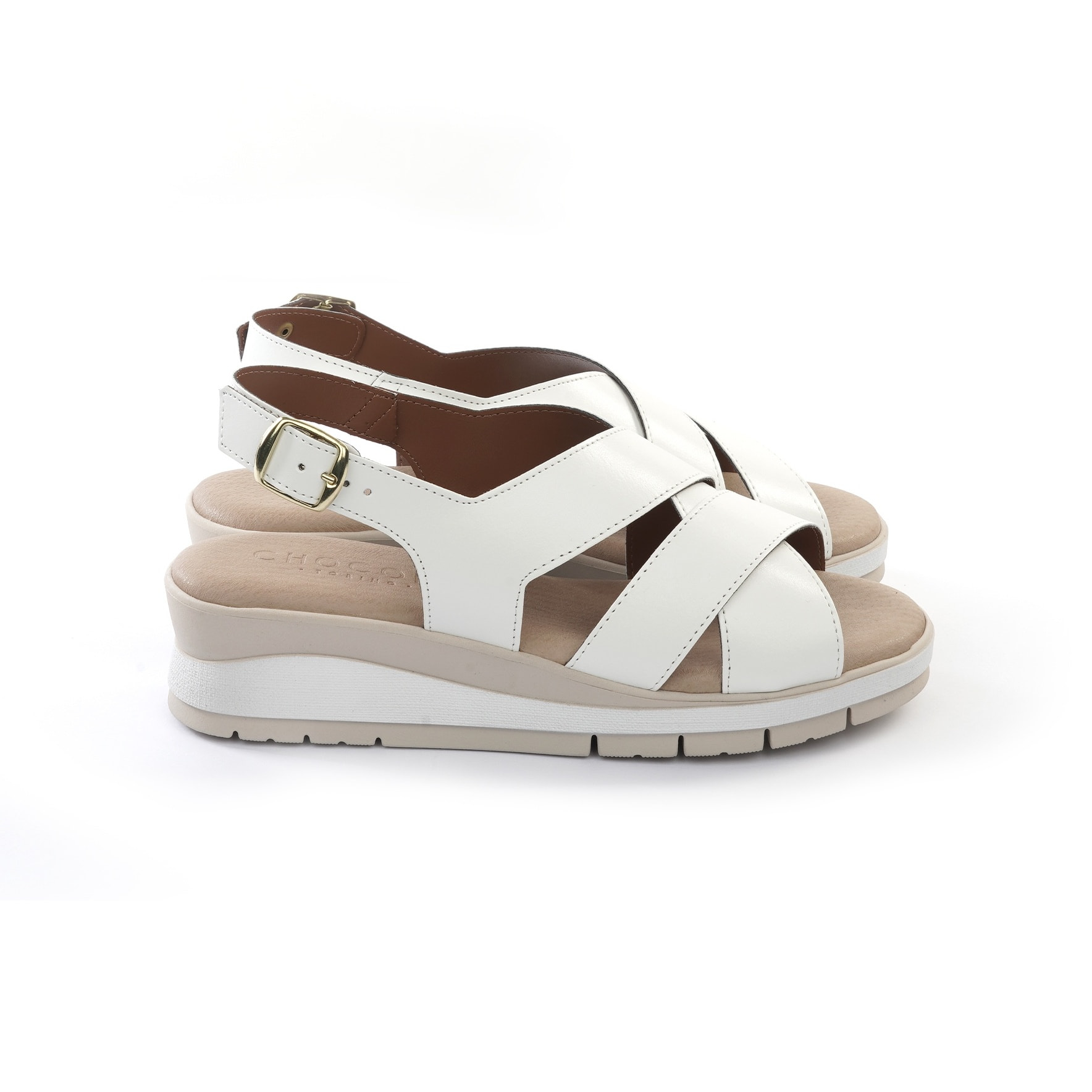 SANDALO ZEPPA FASCE INCROCIATE BIANCO