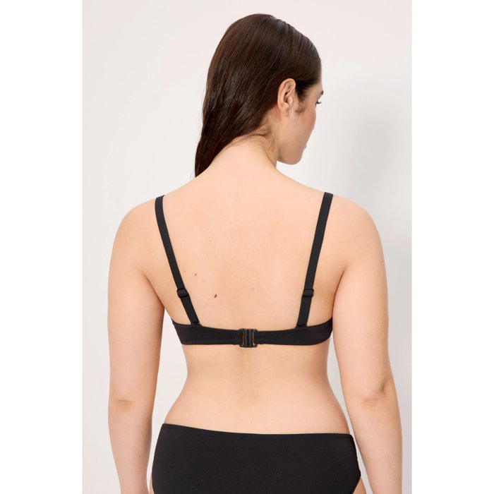 Top bikini contenitivo Nero