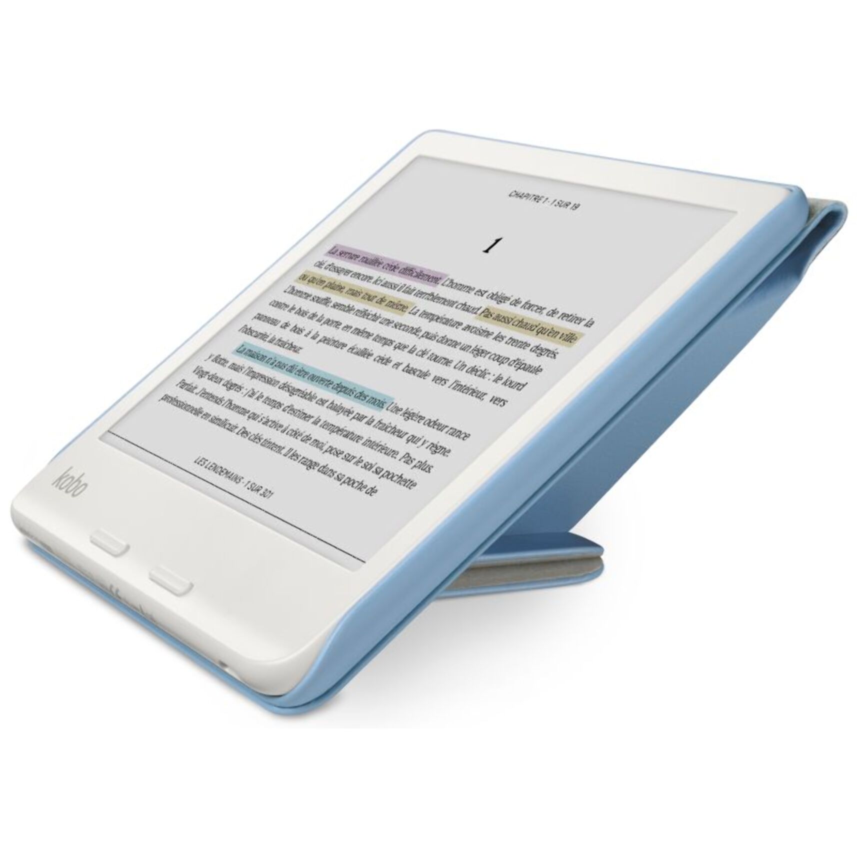 Pochette KOBO Libra Colour Sleepcover Bleu