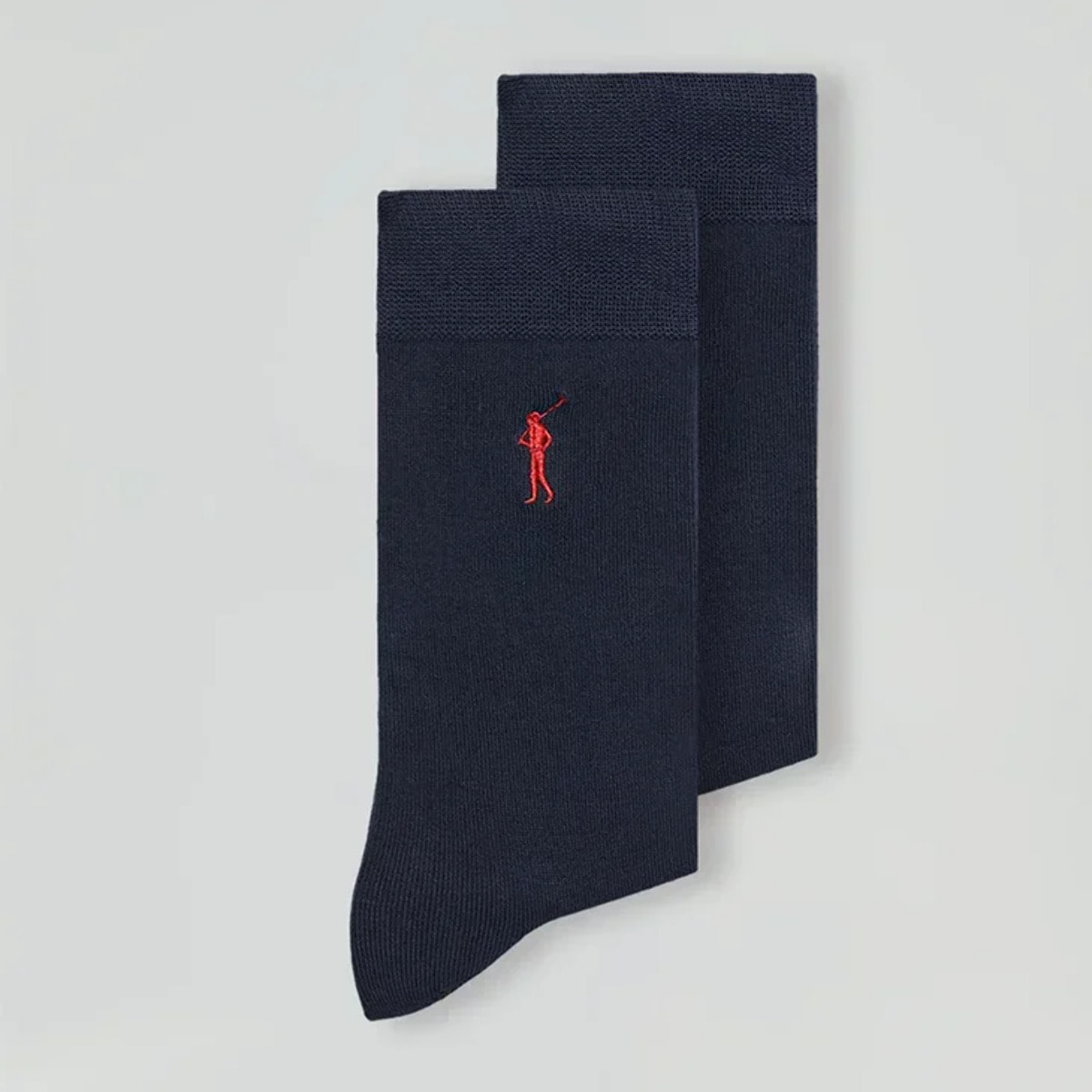 Pack hombre de dos pares de calcetines azul marino con logo Rigby Go
