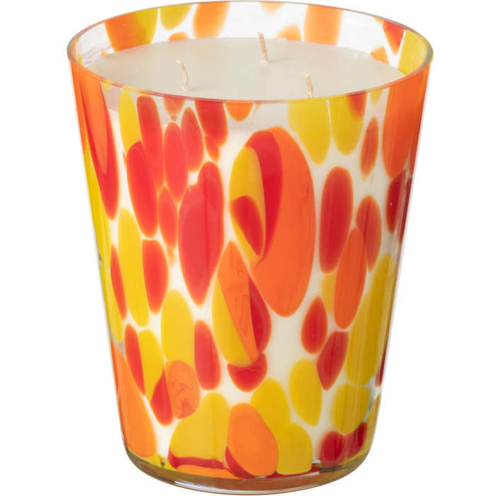J-Line bougie parfumée Noa - rouge/jaune - large - 95H