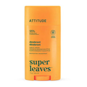 Super leaves Desodorante - Flor de azahar y eucalipto twist and glide, Attitude, 75g