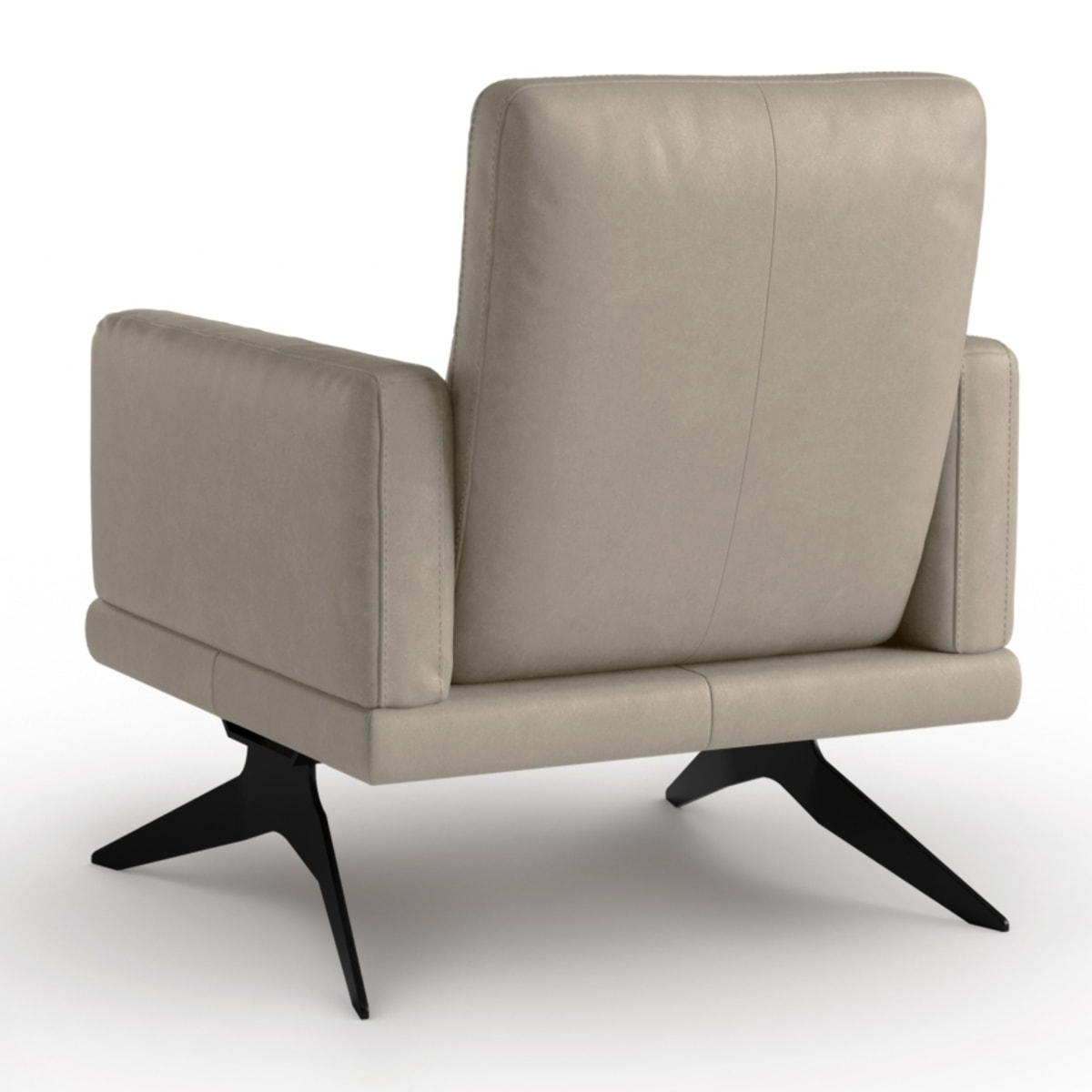 Fauteuil "Ange" en cuir véritable gris clair