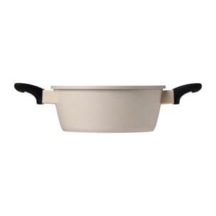 Cacerola con tapa en aluminio forjado de color blanco, apta para inducción y expert nerja san ignacio