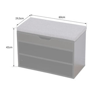 Meuble à chaussures deux casiers avec coffre noir ALAN