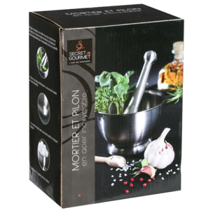 Mortier et pilon en inox