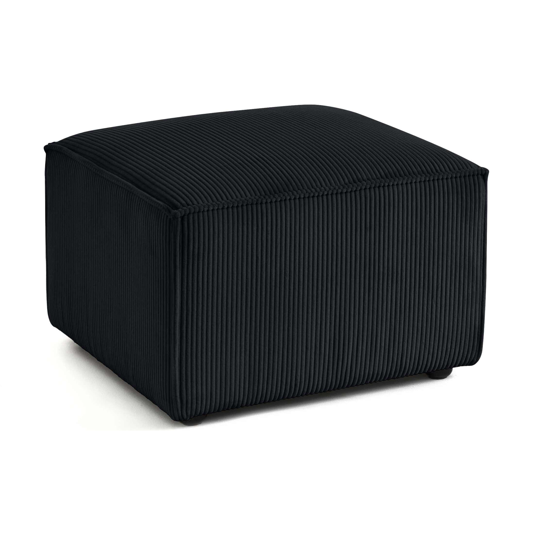 Arty - pouf d'appoint - en velours côtelé - Noir