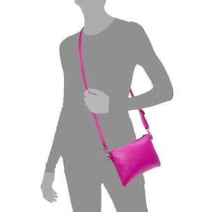 Albenga Borsa a tracolla da donna in vera pelle finitura Dollaro.