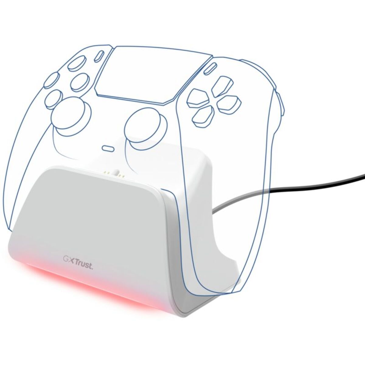 Chargeur TRUST Chargeur Rapide Manette PS5 Blanc