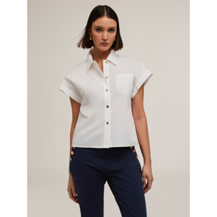 Motivi - Camicia kimono in cotone - Bianco