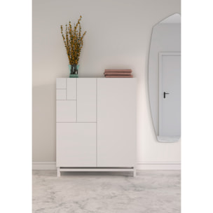 Zapatero melamina Volda blanco 112x90x27 cm