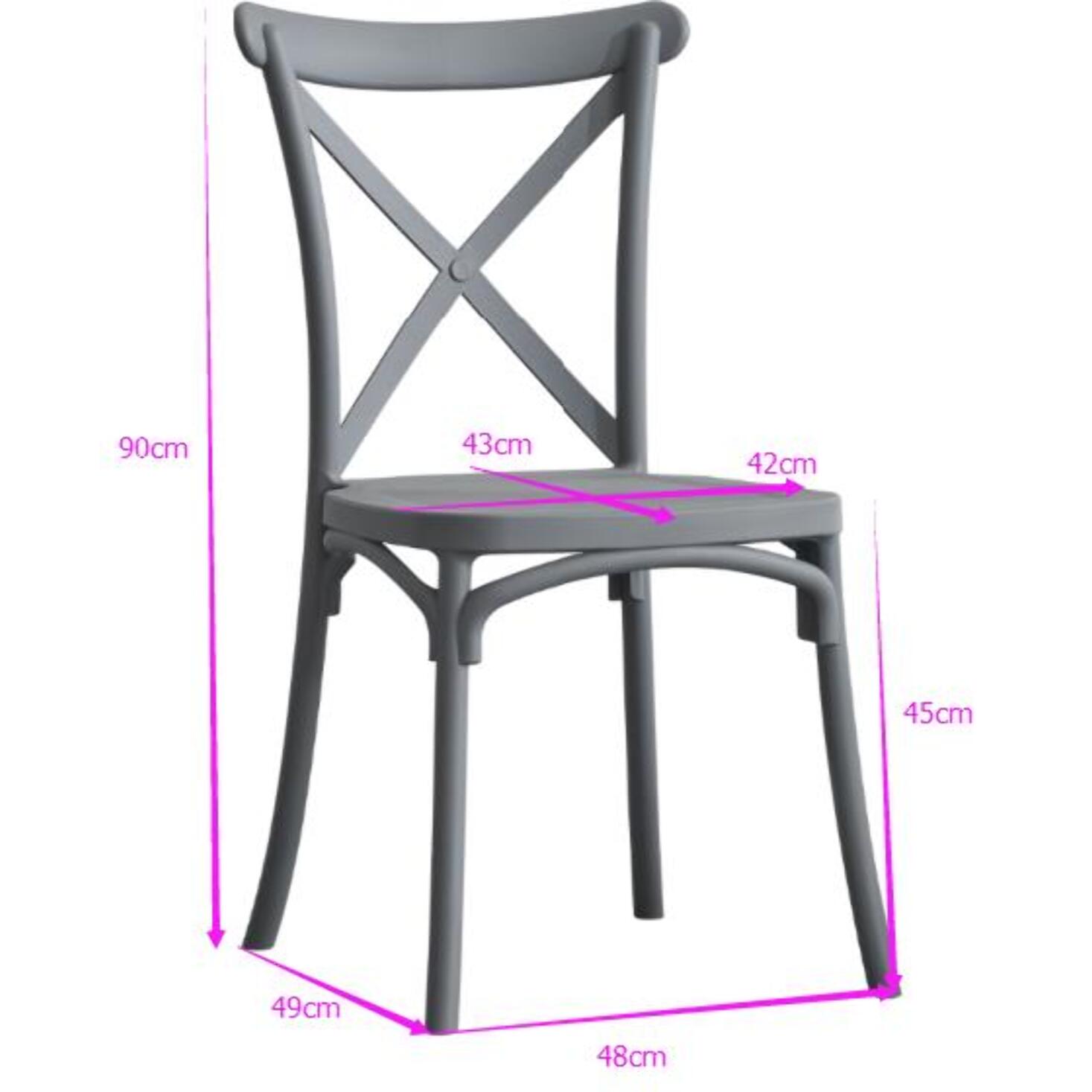 Sedia cross Vacchetti in plastica bianca cm47x51h45,5/90