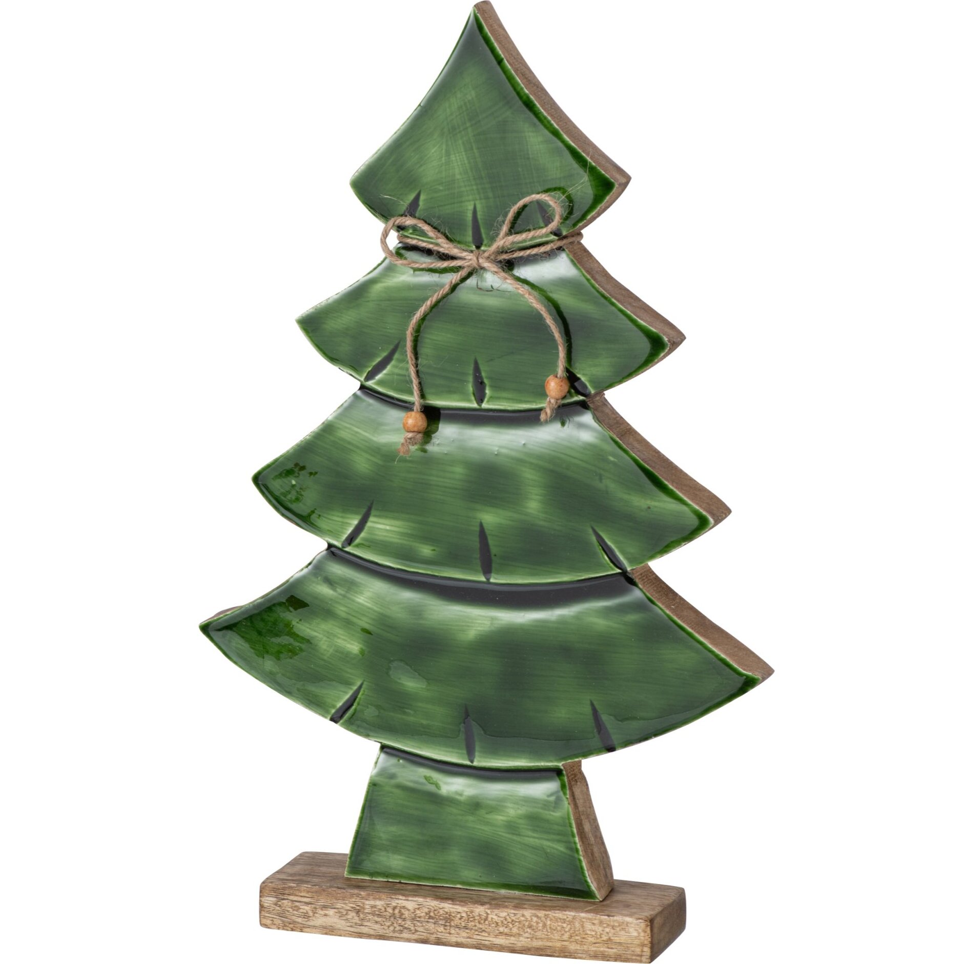 J-Line Pin nœud - bois de manguier - naturel/vert foncé - medium