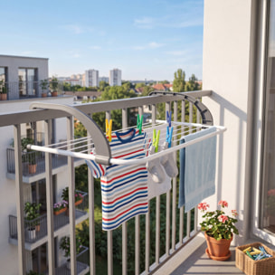 Etendoir balcon 5M Acier Blanc & Noir MSV